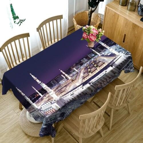 3d Castle Tablecloth European Architecture Washable Dustproof Thicken Cotton Cloth Rectangular and Round Table Cloth