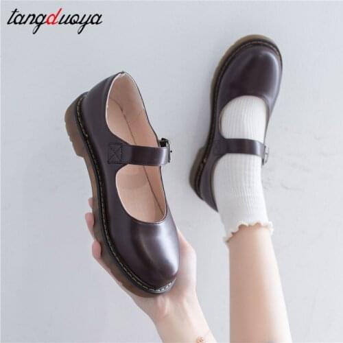 Lolita Shoes Women Japanese Style Mary Jane Shoes Women Vintage Shallow flats Chunky Platform Shoes Cosplay Female Sandals
