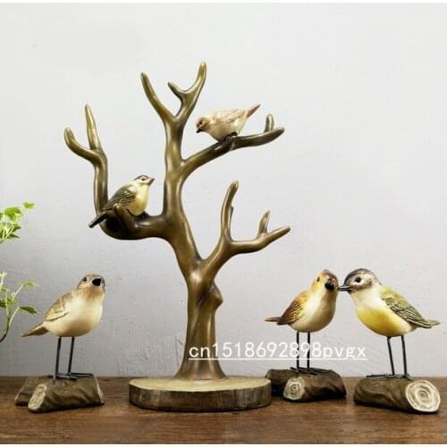 American Village Retro Branch Birds Decoration Tree fork Jewelery Racks Home Decorations Crafts Figurines L3068