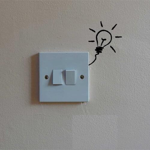 Lamp switch Wall Decals Bulb Pattern Vinyl Wall sticker Removable Home Room Decor Socket Lamp switch Decoration Mural Z942