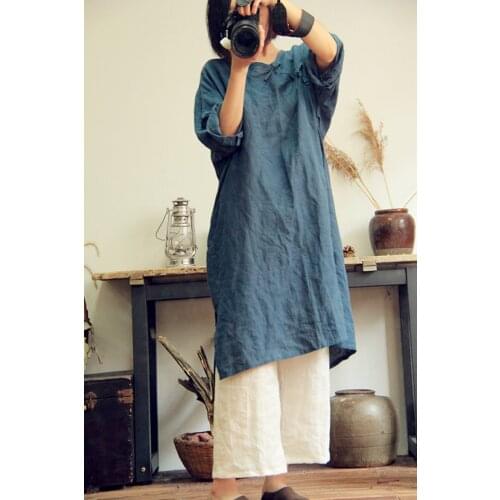 Women Loose Ramie Pants Ladies Elastic Waist Wide Leg Trousers Female Summer Wide Leg Pants 2021