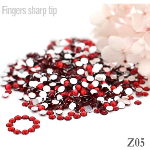 1000pcs 5mm SS20 Round Fashion Glitter Nail Art Rhinestone Red Crystal Decoration Rhinestones Beads Nail DIY Z05