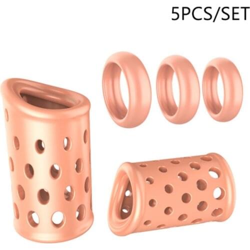 5Pcs/Set Foreskin Correction Male Chastity Device Penis Rings Delay Ejaculation Cock Rings Male Erotic Sex Toys For Men Sex