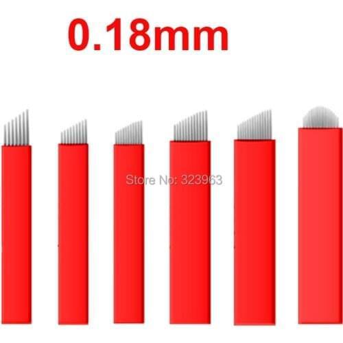 500pcs 0.18mm Tattoo Needles Lamina Tebori Microblading Needles for Pernament Makeup Eyebrow Lip Tattoo Blades for Manual Pen