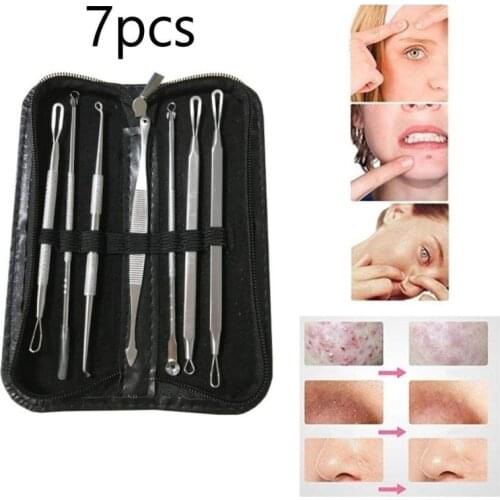 7Pcs Blackhead Pimple Acne Remover Tool Black Spot Pimple Blemish Remover Needles Pore Cleaner Skin Care Beauty Tool