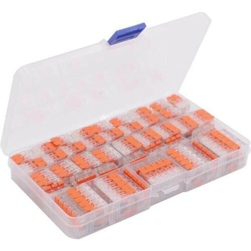 75pcs/set Fast Wiring Terminal Connectors Anti-Aging Reusable 221 Electrical Connectors Wire Block Clamp Terminal Cable
