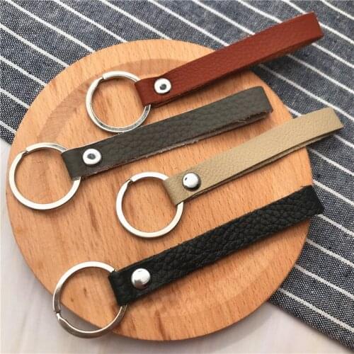 Pu Leather Rope Car Keychain Phone Lanyard Women Men Key Chains For Key Rings Holder Purse Pendant Bag Accessories Keychain Gift