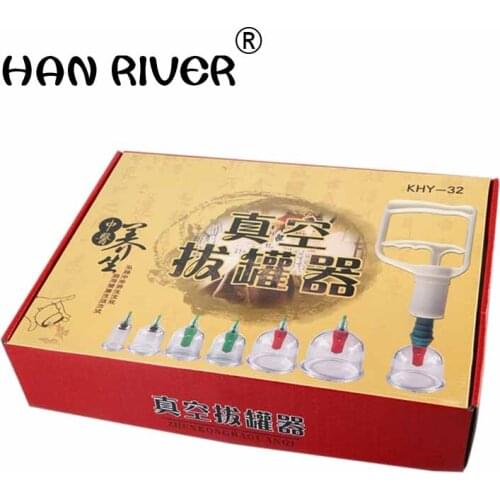 Barato 32 piezas latas tazas China Kit de ventosa de vacío sacar un aparato de vacío terapia relajar masajeador curva bombas de