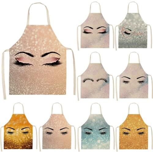 Makeup eyes eyelashes pattern Men kitchen apron goods for home kitchen Child apron customizable apron House cleaning kids apron