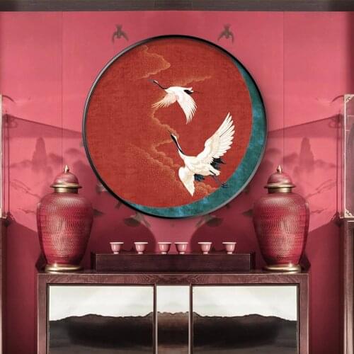 Ancient Traditional Chinese Red-Crowned Crane Zen Art Canvas Poster Painting Wall Picture Print Home For Living Room Office Deco