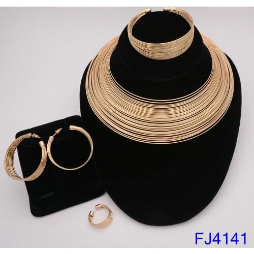 Hot Sale Fashion african Bridal jewelry sets Wholesale nigerian women wedding jewelry set Dubai gold designer jewelry sets