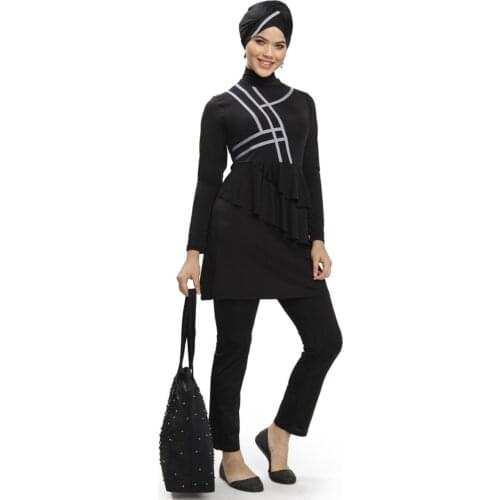 Lycra Full Off Hijab Swimwear Turkish' Muslim Swimsuit Burkinis Modest Clothing Islamic Long Sleeves Hijab Full Cover Swimwea