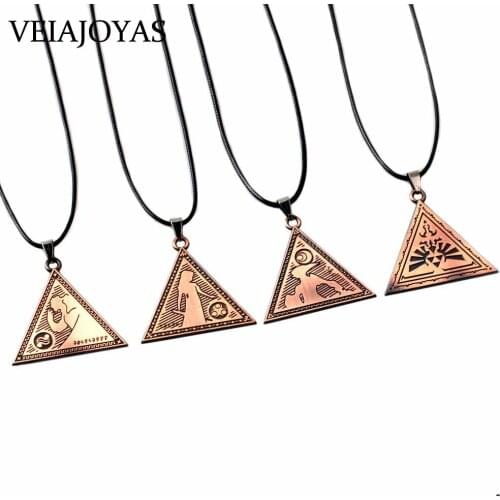 Legend of Z Pendants Necklace Anime Game Triangle Mark Vintage Metal Charms Keychains Party Gifts Jewelry Accessories