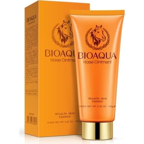BIOAQUA Horse Ointment Facial Cleanser Rich Foaming Moisturizing Hydrating Whitening Shrink Pores Face Cleanser