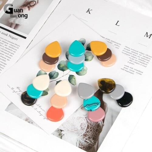 GuanLong Fashion Trendy Long Big Geometric Teardrop-Shaped Acrylic Resin Drop Earrings for Women Girls Party Exquisite Jewelry