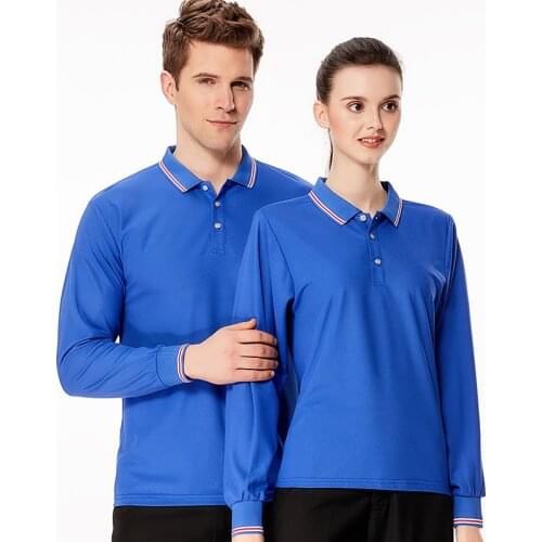 GAAJ Men Polo Long Sleeves Shirt Vogue King Crown Fashion Golf Wear Clothing Social Tops Polos Shirt Men 100% Polyester 190g