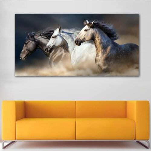 Canvas Painting The Running Horse Wall Art Print Poster Animal Modular Pictures For Living Room Cuadros Home Decor No Frame
