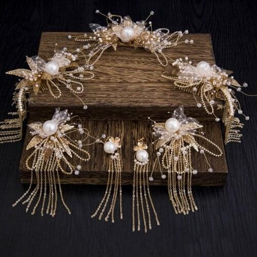 New Bride Ancient Chinese Tiara Costume Tassel Formal Accessories Wedding Hair Accessories Headdress Chinese