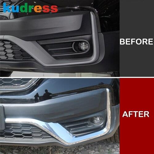 For Honda CRV CR-V 2020 2021 Carbon Fiber Front Fog Light Eeybrow Cover Trim Foglight Decoration Frame Molding Strip Car Styling