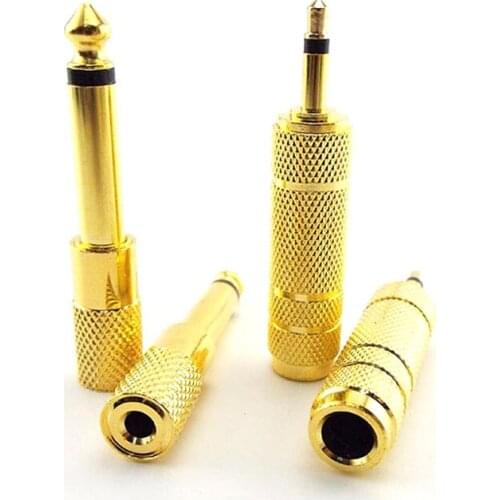 6.5mm Female to 3.5mm Male Jack 3.5mm Female to 6.35mm Male Plug Mono Audio Microphone Adapter Converter Aux Cable Gold Plated