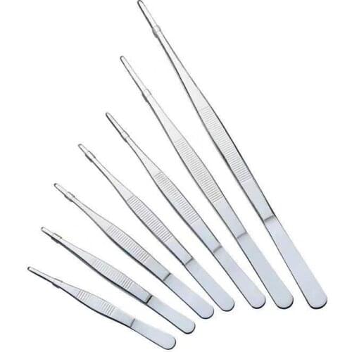 6size Stainless Steel Tweezers Barbecue Tongs Long Food Clip Kitchen Roasting Straight Home Medical Tweezer Garden BQQ Tool