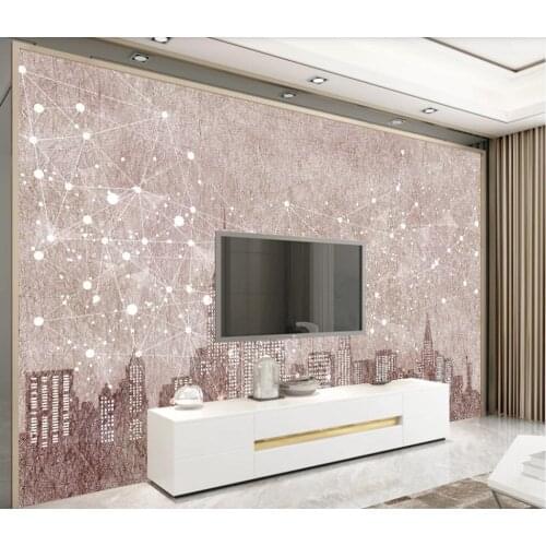Custom wallpaper city night scene modern minimalist background wall painting 3D wallpaper