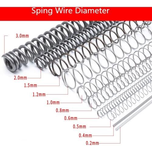 Compression Spring Wire Dia. 1.2-3.0mm Wire Dia. Length 300mm Long Springs OD 8-32MM(Choose size in description)
