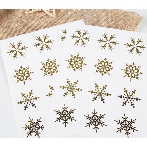 120pcs/lot 3.5cm Christmas Snowflake Stickers Decoration PVC Transparent Sealing Stickers Sealing Package Diary Label Stationery