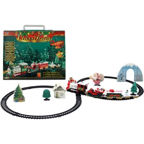 Christmas Electric Rail Car Train Toy Childrens Electric Toy Railway Train Set Racing Road Transportation Building Toys