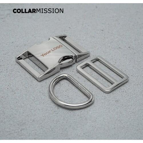 Silver metal engraving buckle 30mm (metal buckle+ adjust buckle+ D ring ) for dog collar backpack bag webbing DIY accessories