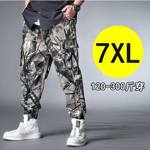 Spring Summer Men Jogger Streetwear Casual Cargo Pant Camouflage Military Tactics Sweatpants Oversize Trousers Plus Size 6XL 7XL