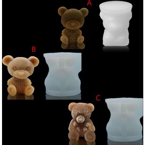 Baby Bear Craft Art Silicone Soap Candle Ice Tray Resin Casting Silicone Molds