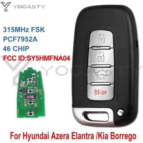 YOCASTY 4 btns Remote Smart key For HYUNDAI Elantra Genesis Veloster Equus Tucson Sonata Azera 2009-2015 SY5HMFNA04 7952A 315Mhz