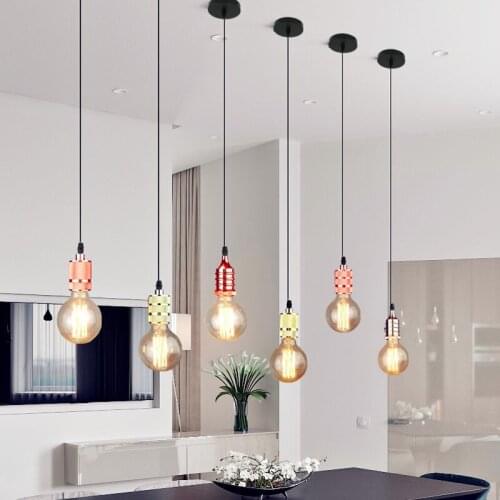 Vintage led wood pendant light art dining room modern hang lamp e27 nordic pendant lights living room restaurants bar droplight