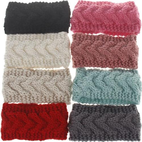 Yundfly Knot Headband Girl Winter Crochet Head Wrap Ear Warmer Knitted Hairband Headwear Kids Girls Hair Accessories