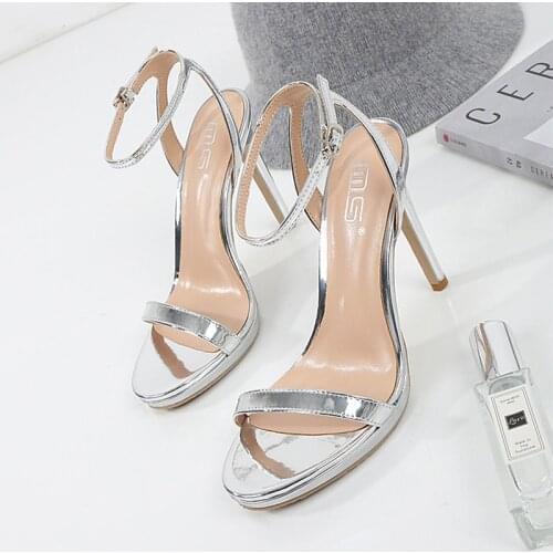 Womens Sandals 2021 Summer Spring Ankle Straps High Heel Buckle Thin Super Heel Pumps Ladies Party Women Shoes Woman Sexy Model