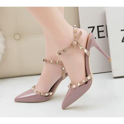 2021 New Korean Version Fashion Simple Thin Heel High Suede Show Thin Pointed Head Side Sexy WomenS Single Shoes