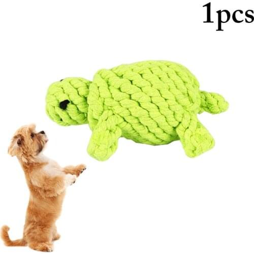 Turtle Shape Dog Chew Toys Cotton Rope Plaited Green Handmade Dogs and Cats Bite Toy Pet Products juguetes para gatos