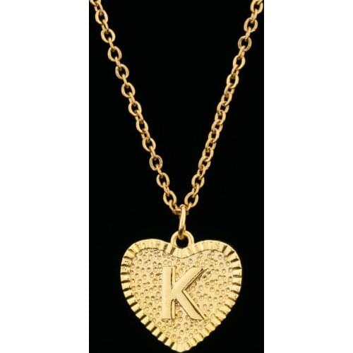 Gold Chain English Initial A-Z Letters Charm Alphabet Heart Pendant Necklaces for Women Girls Stainless Steel Choker Jewelry