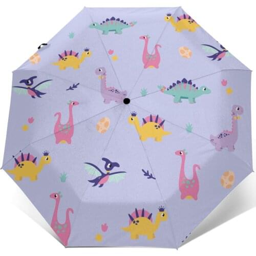 Sunny Umbrella Colorful Dinosaur Automatic folding portable men women umbrella Sunscreen rain Windproof beach parasol