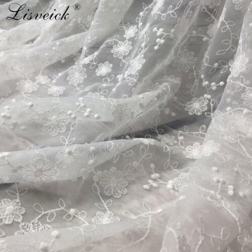 1yard 130cm chantilly white wedding lace fabric white French embroidery lace fabric for lace accessories Wedding dress clothes