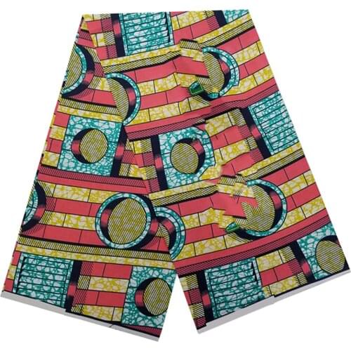100%Best Quality Ankara African Style Wax Dye Prints Fabric Cotton Veritable Nigerian Dress Material For Sewing 6 Yards S-P 5-23