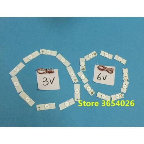 100Pieces/lot Led Strips 3V 6V Bulbs Diodes 32-65 inch Tv Optical Lens Fliter Backlight w/ cable Double-side Tape