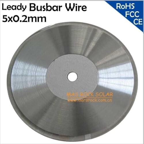 200feets / 61meters 5x0.2mm Leady Solar Busbar Wire, Solar PV Ribbon Wire for Solar Cells Connect, 5mm Solar Busbar, CE FCC,RoHS