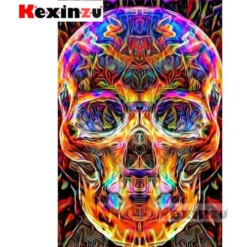 2019 new 5D DIY Full Square Diamond Painting"skull"3D Round Embroidery Cross Stitch handcraft work Home Decor X300222