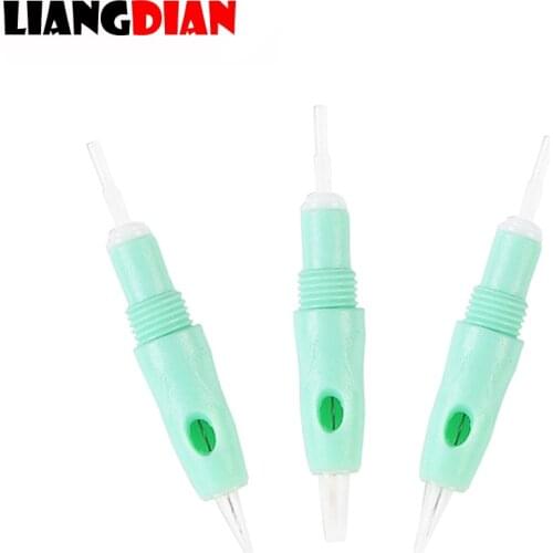 30pcs Sterilized 8mm Green Tattoo Tatto Needles Cartridges For Lips Eyebrow Eyeliner Permanent Makeup Microblading 1P 3P 5P