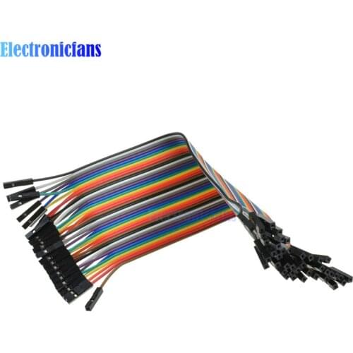 40Pcs 2.54mm Dupont Cable Female to Female Colorful Dupont Jumper Wire 20CM