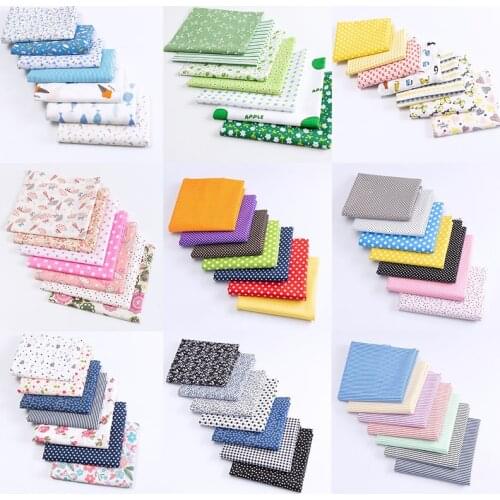 7pcs/Pack 24*25Cm Cotton Fabric Printed Cloth Sewing Quilting Accessories For Patchwork Needlework DIY Handmade Material