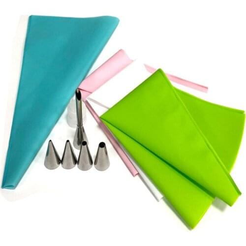 7pcs Cupcake Cake Decorating Tools For Puff Cream Icing Piping Nozzles Piping Bag Pastry Nozzles Tips Cake Silicone Pastry Bags