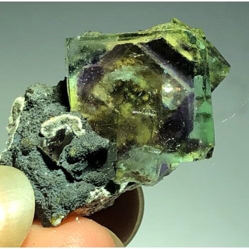 8.4gNatural transparent purple Fluorite Crystal mineral stone decoration ring vein healing geological teaching specimen decorati